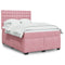 vidaXL Box Spring Bed with Mattress Pink 140x190 cm Velvet