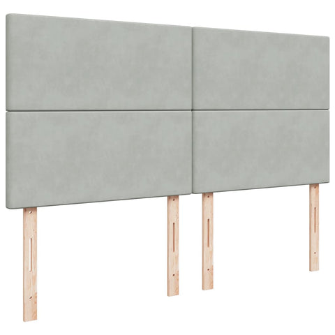 vidaXL Box Spring Bed with Mattress Light Grey 200x200 cm Velvet