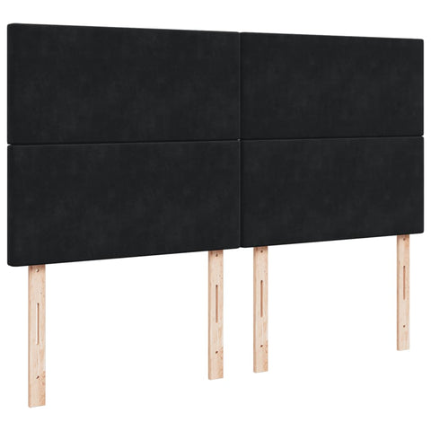 vidaXL Box Spring Bed with Mattress Black 200x200 cm Velvet