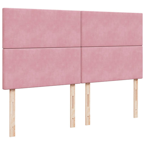 vidaXL Box Spring Bed with Mattress Pink 200x200 cm Velvet