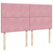 vidaXL Box Spring Bed with Mattress Pink 200x200 cm Velvet