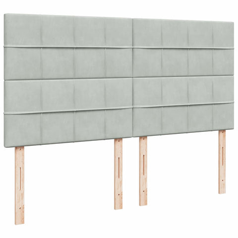 vidaXL Box Spring Bed with Mattress Light Grey 200x200 cm Velvet