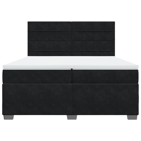 vidaXL Box Spring Bed with Mattress Black 200x200 cm Velvet