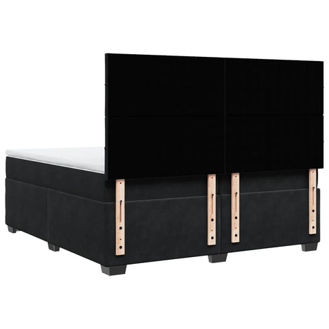 vidaXL Box Spring Bed with Mattress Black 200x200 cm Velvet