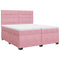 vidaXL Box Spring Bed with Mattress Pink 200x200 cm Velvet