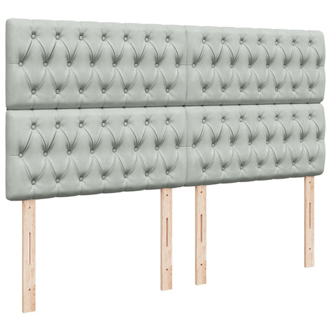 vidaXL Box Spring Bed with Mattress Light Grey 200x200 cm Velvet
