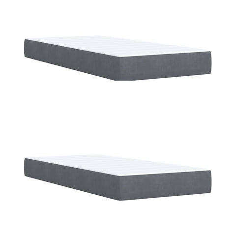 vidaXL Box Spring Bed with Mattress Dark Grey 200x200 cm Velvet