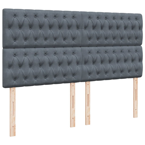 vidaXL Box Spring Bed with Mattress Dark Grey 200x200 cm Velvet