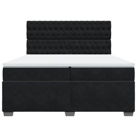 vidaXL Box Spring Bed with Mattress Black 200x200 cm Velvet