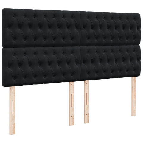 vidaXL Box Spring Bed with Mattress Black 200x200 cm Velvet