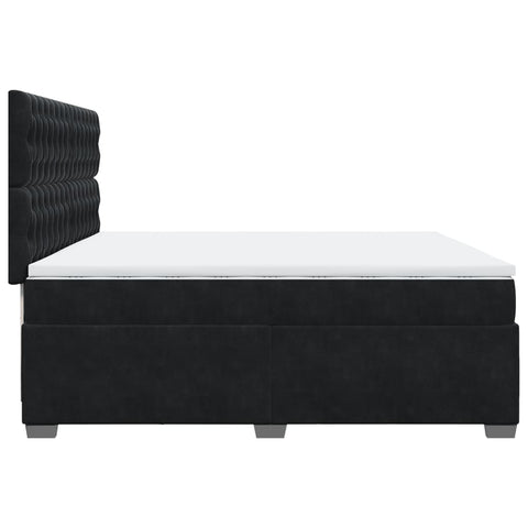 vidaXL Box Spring Bed with Mattress Black 200x200 cm Velvet