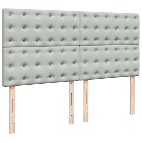 vidaXL Box Spring Bed with Mattress Light Grey 200x200 cm Velvet