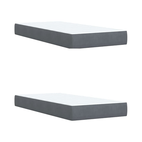vidaXL Box Spring Bed with Mattress Dark Grey 200x200 cm Velvet