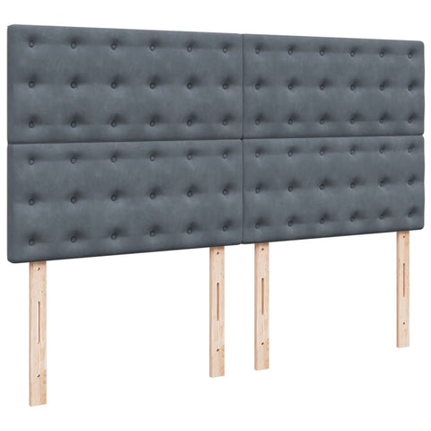 vidaXL Box Spring Bed with Mattress Dark Grey 200x200 cm Velvet