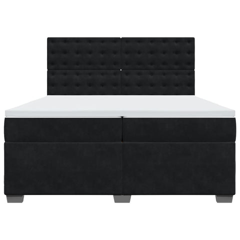 vidaXL Box Spring Bed with Mattress Black 200x200 cm Velvet