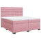 vidaXL Box Spring Bed with Mattress Pink 200x200 cm Velvet