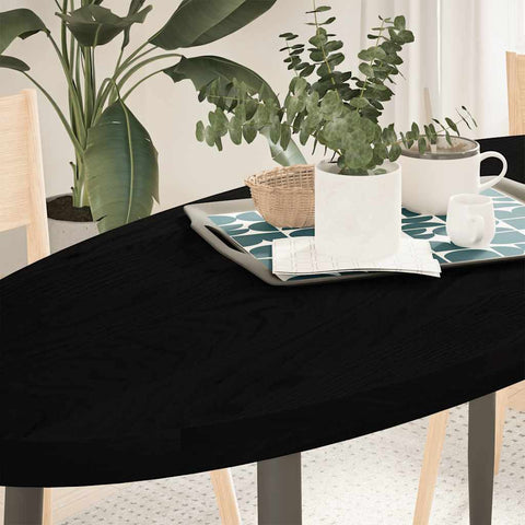 vidaXL Table Top Dark Brown 140x60x4 cm Solid Wood Oak Oval