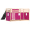 vidaXL Bunk Bed without Mattress with Slide and Curtains Pink 90x200 cm