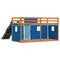 vidaXL Bunk Bed without Mattress with Slide and Curtains Blue 90x200 cm