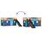 vidaXL Bunk Bed without Mattress with Slide and Curtains Blue 90x200 cm