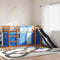 vidaXL Bunk Bed without Mattress with Slide and Curtains Blue 90x200 cm