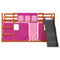 vidaXL Bunk Bed without Mattress with Slide and Curtains Pink 90x200 cm
