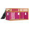 vidaXL Bunk Bed without Mattress with Slide and Curtains Pink 90x200 cm