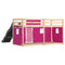 vidaXL Bunk Bed without Mattress with Slide and Curtains Pink 80x200 cm