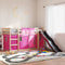 vidaXL Bunk Bed without Mattress with Slide and Curtains Pink 80x200 cm