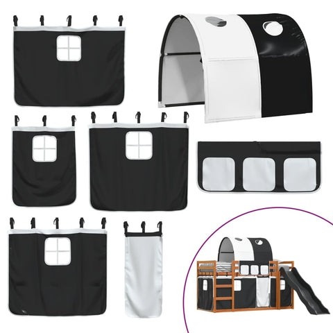 vidaXL Bunk Bed without Mattress with Slide White and Black 90x200 cm