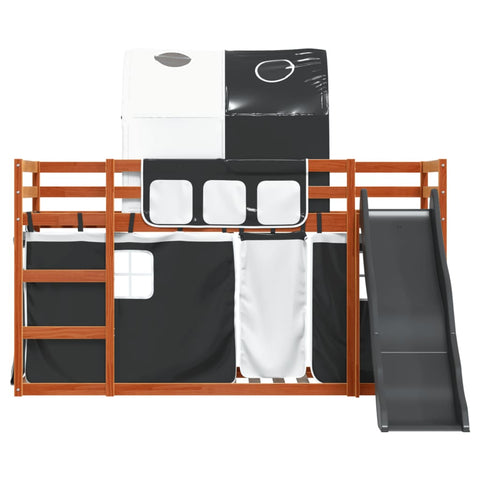 vidaXL Bunk Bed without Mattress with Slide White and Black 90x200 cm