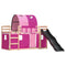 vidaXL Bunk Bed without Mattress with Slide and Curtains Pink 80x200 cm