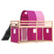 vidaXL Bunk Bed without Mattress with Slide and Curtains Pink 80x200 cm
