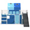 vidaXL Bunk Bed without Mattress with Slide and Curtains Blue 90x190 cm Single