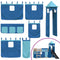 vidaXL Bunk Bed without Mattress with Slide and Curtains Blue 90x200 cm