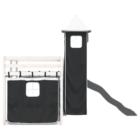 vidaXL Bunk Bed without Mattress with Slide White and Black 90x200 cm