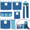 vidaXL Bunk Bed without Mattress with Slide and Curtains Blue 90x200 cm