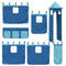 vidaXL Bunk Bed without Mattress with Slide and Curtains Blue 90x200 cm
