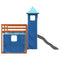 vidaXL Bunk Bed without Mattress with Slide and Curtains Blue 90x200 cm