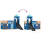 vidaXL Bunk Bed without Mattress with Slide and Curtains Blue 90x200 cm