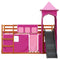 vidaXL Bunk Bed without Mattress with Slide and Curtains Pink 90x200 cm
