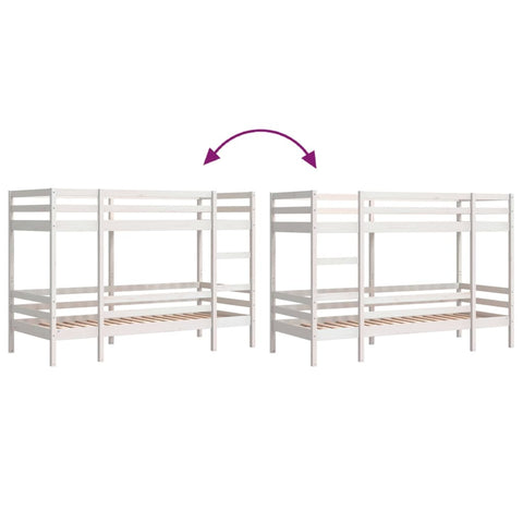 vidaXL Bunk Bed without Mattress White 80x200 cm Solid Wood Pine