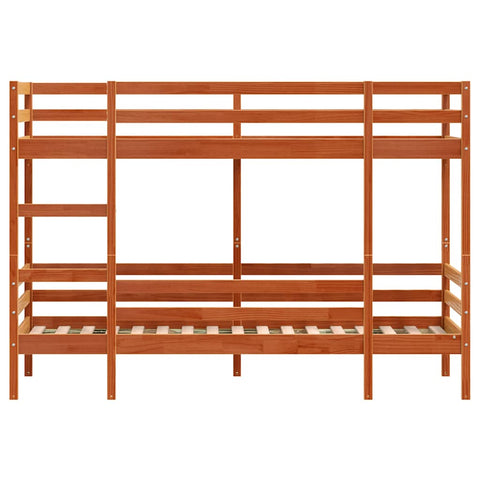 vidaXL Bunk Bed without Mattress Wax Brown 90x200 cm Solid Wood Pine