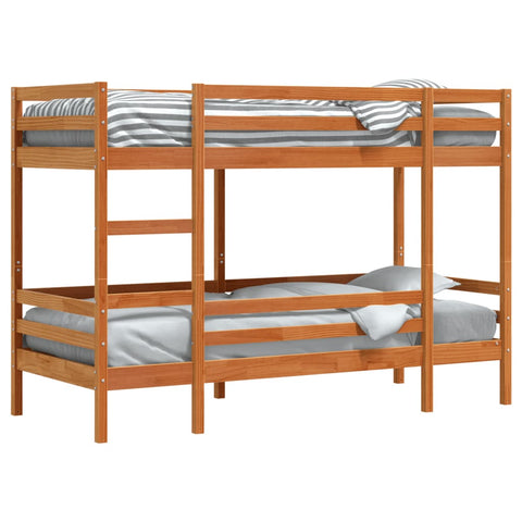vidaXL Bunk Bed without Mattress Wax Brown 90x190 cm Single Solid Wood Pine
