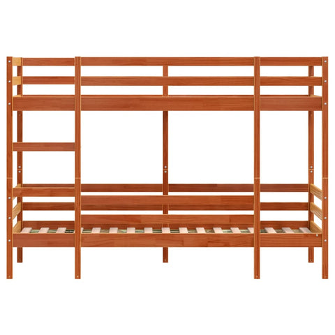 vidaXL Bunk Bed without Mattress Wax Brown 90x190 cm Single Solid Wood Pine