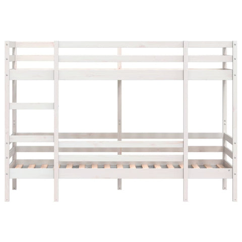 vidaXL Bunk Bed without Mattress White 75x190 cm Small Single Solid Wood Pine