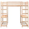 vidaXL Loft Bed with Desk and Ladder 180x200 cm Super King Solid Wood Pine