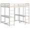 vidaXL Loft Bed with Desk and Ladder White 180x200 cm Super King Solid Wood Pine