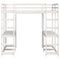 vidaXL Loft Bed with Desk and Ladder White 180x200 cm Super King Solid Wood Pine