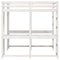 vidaXL Loft Bed with Desk and Ladder White 180x200 cm Super King Solid Wood Pine